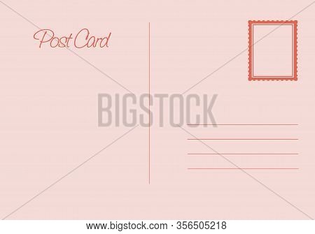 Postal Card Isolated On White Background. Vector Stock Illustration - Vector
