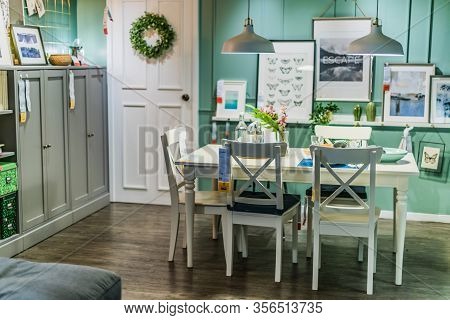 Singapore - Mar 4, 2020: Interior Of Ikea Store, A Brand Of Multinational Group That Designs And Sel
