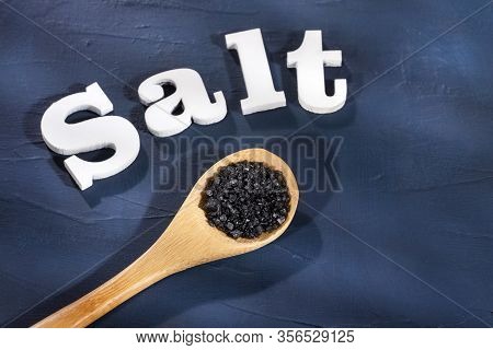 Natural Black Salt Of Hawaii. Text Space