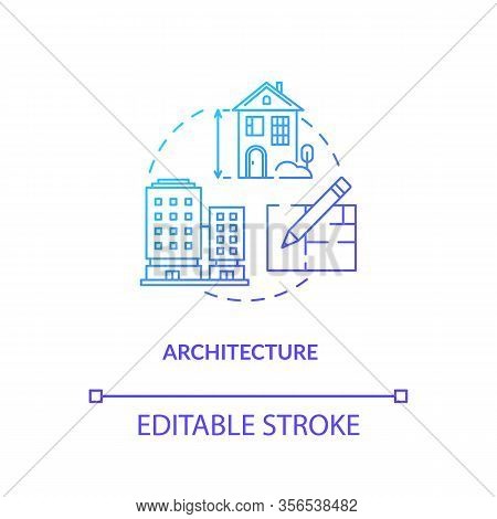 Architecture, Urban Construction Concept Icon. Building Creation Planning Idea Thin Line Illustratio