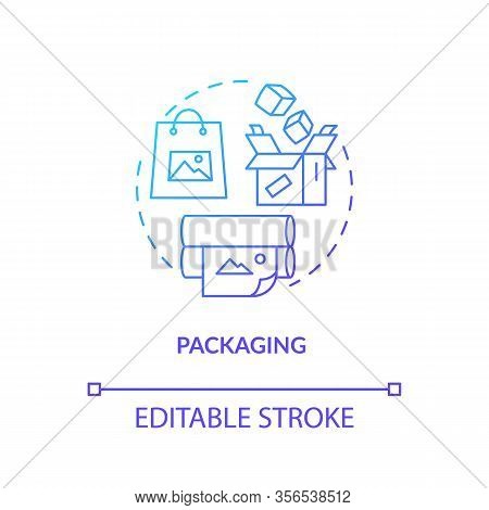 Package, Gift Wrap Design Studio Concept Icon. Wrapping Paper Creating Idea Thin Line Illustration. 