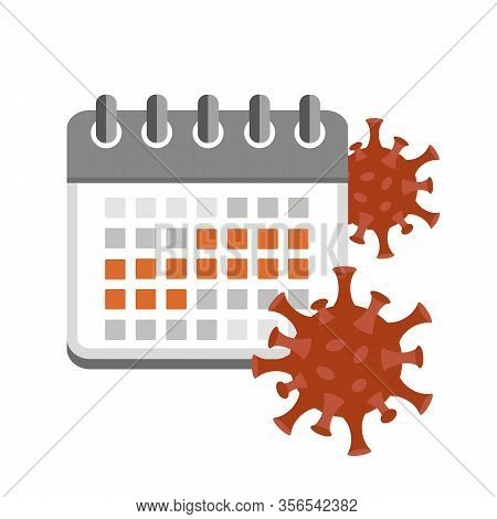 Incubation Period Virus In Red Calendar Vector Illustration Eps10