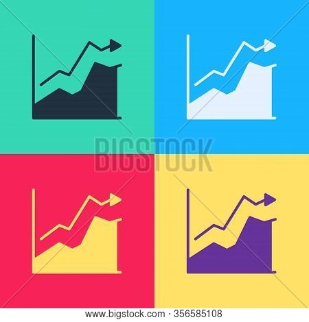 Pop Art Oil Price Increase Icon Isolated On Color Background. Oil Industry Crisis Concept. Vector Il
