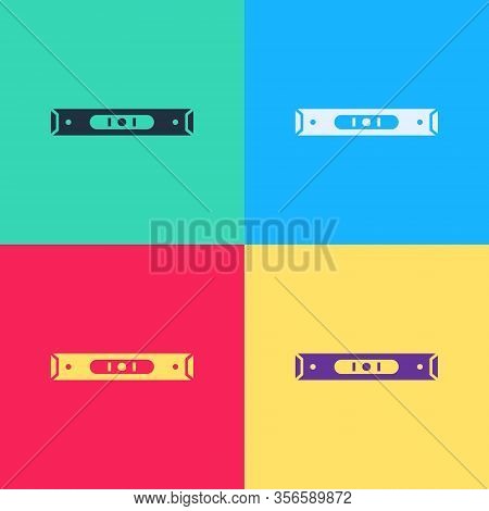 Pop Art Construction Bubble Level Icon Isolated On Color Background. Waterpas, Measuring Instrument,