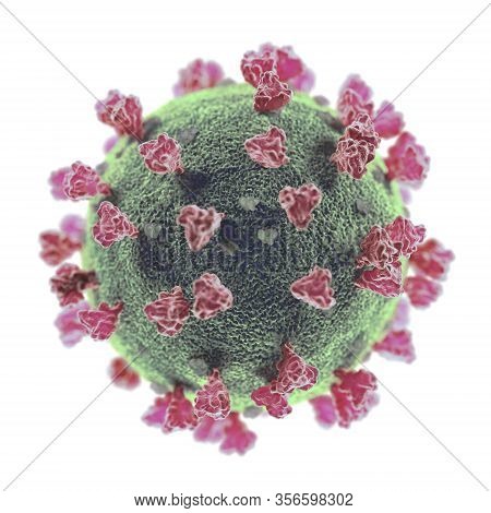 Coronavirus 2019-ncov, Asian Flu Pandemic Outbreak, Influenza Flu Strain. Microscope Virus Close Up 