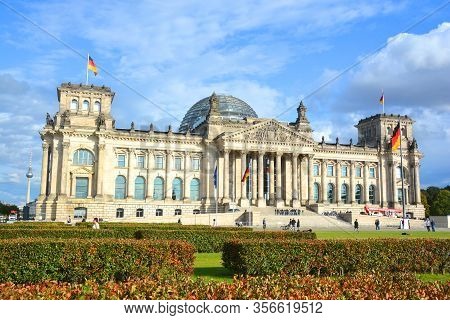 Berlin Germany 09 24 17: The Reichstag Officially Deutscher Bundestag  Plenarbereich Reichstagsgebau