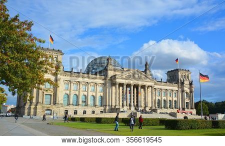 Berlin Germany 09 24 17: The Reichstag Officially Deutscher Bundestag  Plenarbereich Reichstagsgebau