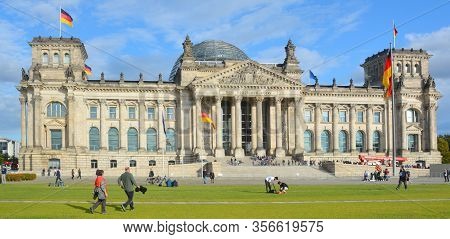 Berlin Germany 09 24 17: The Reichstag Officially Deutscher Bundestag  Plenarbereich Reichstagsgebau
