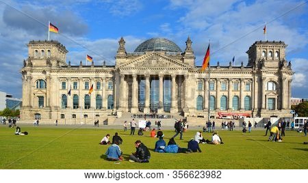 Berlin Germany 09 24 17: The Reichstag Officially Deutscher Bundestag  Plenarbereich Reichstagsgebau