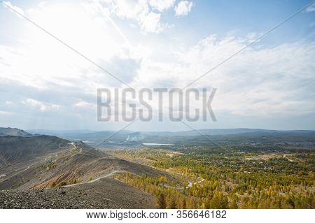 Steep Mountain Road. Ascent To The Pious Cross, Karabash. Chelyabinsk Region, The Dirtiest City On E