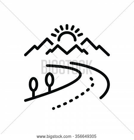 Black Line Icon For Highway Highroad Thoroughfare Turnpike Road Navigation Avenue Path Route Way Mou