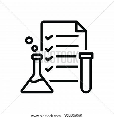 Black Line Icon For Testing Note-book Report Laboratory Patholology Pharmaceutical Dropper Tube Beak