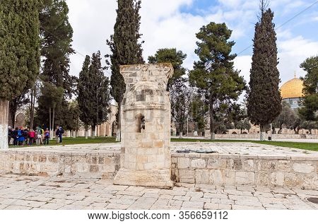 Jerusalem, Israel, March 3, 2020 : The Interior Of The Temple Mount Near The Gate Of The Moors, Know