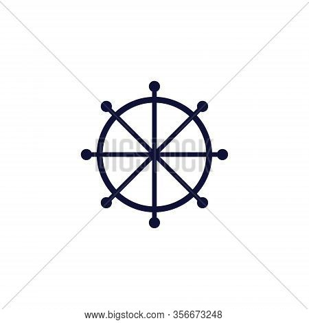 Navigation Whell Icon Design Vector On White Backround
