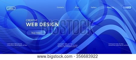 Blue Futuristic Abstract. Technology Motion. 3d Dynamic Wallpaper. Vibrant Curve Texture. Minimal Fu