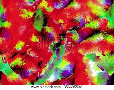 Traditional Spalier Texture. Green And Red Rectangle Geo Rapport. Ethnic Seamless Pattern. Watercolo