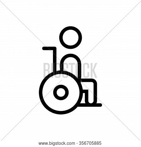 Disabled Person In A Wheelchair Icon Vector. Disabled Person In A Wheelchair Sign. Isolated Contour 