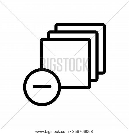 To Remove A Single Layer Icon Vector. To Remove A Single Layer Sign. Isolated Contour Symbol Illustr