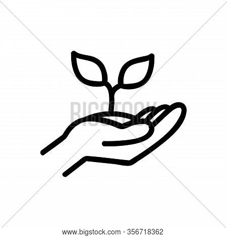 Hand Plant Icon Vector. Hand Plant Sign. Isolated Contour Symbol Illustration