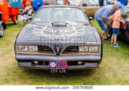 Bray, Ireland, June 2018 Bray Vintage Car Club Show With Open Air Retro Cars Display. Front View On 