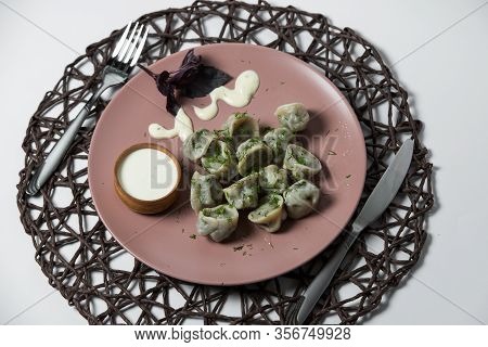 Meat Dumplings, Homemade Traditional Ukrainian Dish Pelmeni