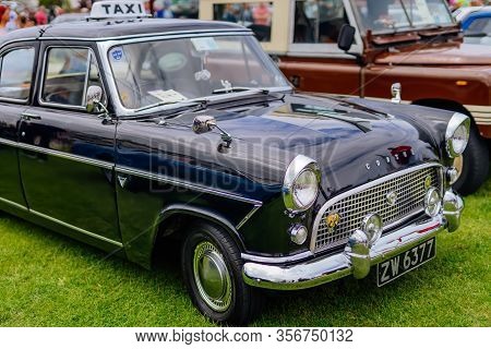 Bray, Ireland, June 2018 Bray Vintage Car Club Show, Open Air Retro Cars Display. Well Groomed Ford 