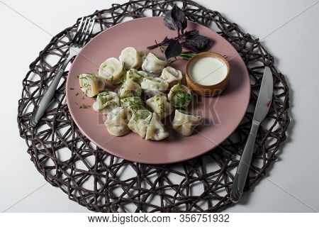 Meat Dumplings, Homemade Traditional Ukrainian Dish Pelmeni