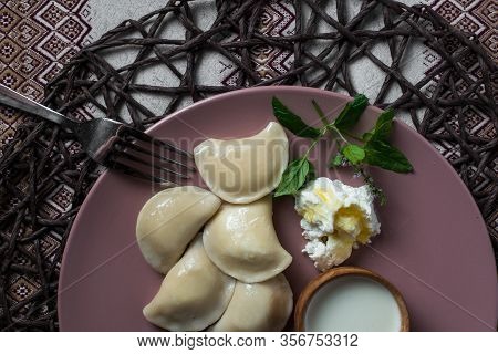 Dumplings With Cheese, Homemade Traditional Ukrainian Dish Varenyky