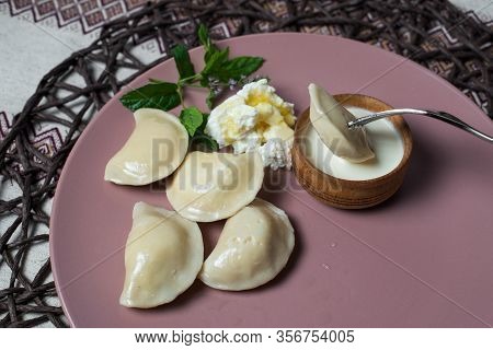 Dumplings With Cheese, Homemade Traditional Ukrainian Dish Varenyky