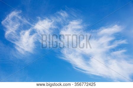 Mostly Cloudy, With Time Of Sun Light. Best Natural Sky Clouds.hazy Small Cirrostratus. Beautiful Ci