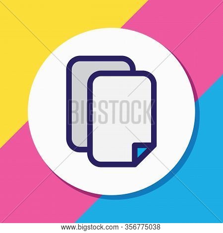 Illustration Of Copy Icon Colored Line. Beautiful Storage Element Also Can Be Used As Duplicate File