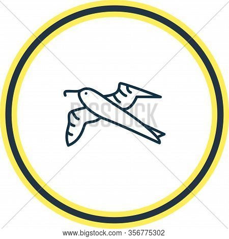 Vector Illustration Of Albatross Icon Line. Beautiful Zoology Element Also Can Be Used As Gull Icon 