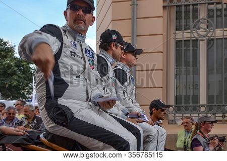 Le Mans, France - June 13, 2014: Patrick Dempsey And His Team On A Parade Of Pilots Racing In Le Man