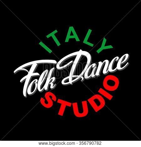 Italy Folk Dance Logotype Icon Concept. Ballet Studio Logo Design Template. Classic Or Folk Dance Cl