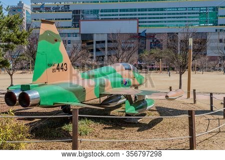 Daejeon, South Korea; March 16, 2020: Starboard Side Of Northrop F5 Freedom Fighter On Display In Bo