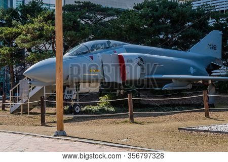 Daejeon, South Korea; March 16, 2020: Front Port Side View Of Mcdonald Douglas Phantom F4 Jet Aircra