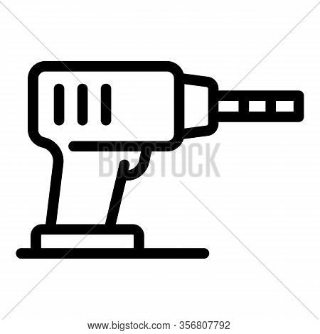 Electric Drill Icon. Outline Electric Drill Vector Icon For Web Design Isolated On White Background