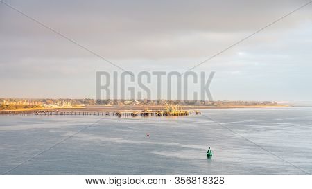 Hamble Fuel Terminal.  Hamble Fuel Teminal On Southampton Water In Southern England.  The Terminal I