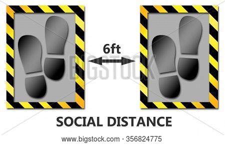 Keep Distance, Social Distancing For 6ft, 3d Rendering