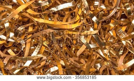 Colored Shavings. Wallpaper Or Screensaver Of Colored Metallic Chips.abstract Color Background Of Me