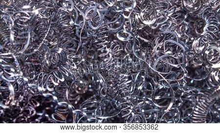 Colored Shavings. Background Or Screensaver Of Colored Metallic Chips.abstract Color Background Of M