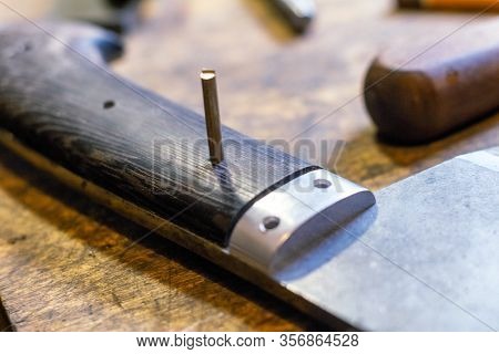 Making Knife Handle Rivet With Pins, Knifemaking.