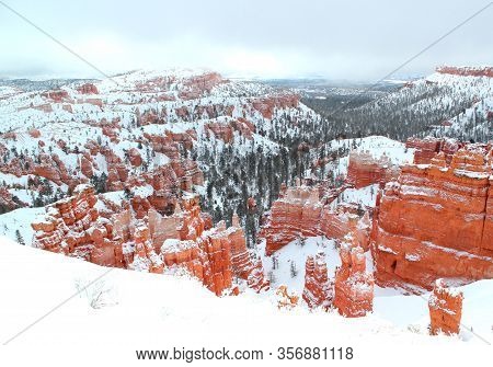 Cold Winter Day: Bryce Canyon Nationalpark In Winter / Usa