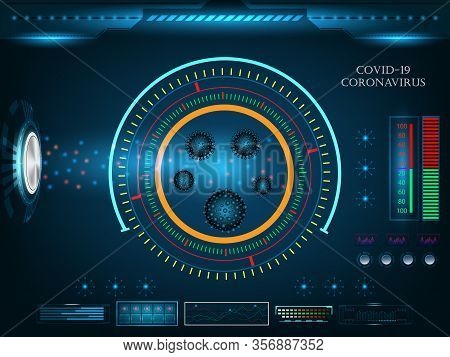 Coronavirus (2019-ncov) With  Research Technology Futuristic Interface Element Digital Design Innova
