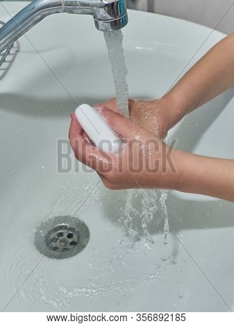 Wash Hands With Soap. Coronavirus Protect. Covid-2019 Prevention