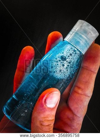 Washing Hands With Sanitary, Antibacterial Fluid. Coronavirus Pandemic. Hygiene.