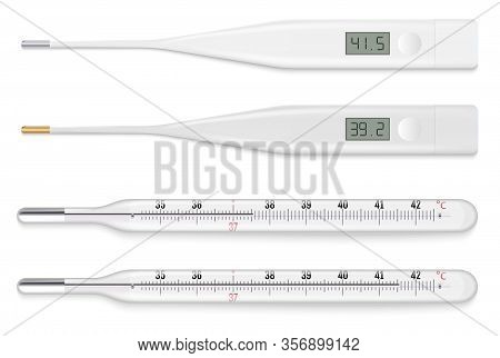Reliable Mercury And Modern Electronic Medical Thermometers.