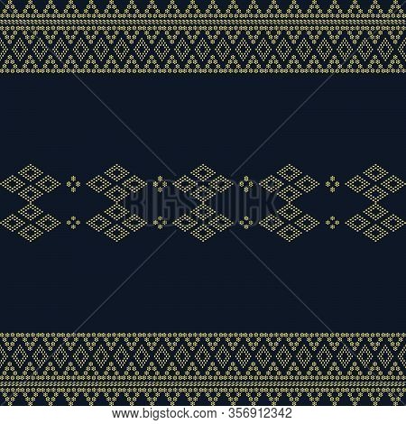 Seamless Geometric Ornamental Vector Pattern With Dots Gold Color. Abstract Background Motif Ulos. C