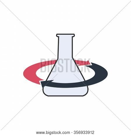 Laboratory Chemistry Equipment, Rotate Or Shake Test Tube Icon, Lab Flask Icon. Stock Vector Illustr