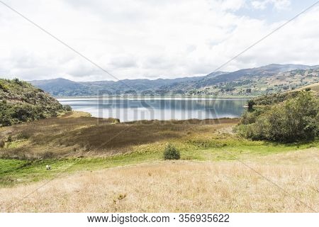 Aquitania, Boyaca / Colombia; April 8, 2018: Rural Andean Landscape, Tota, The Largest Colombian Lak